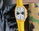  Copy Watch Franck Muller Barrel Type Golden yellow Stainless Steel Bezel 40mm Luxury Watch